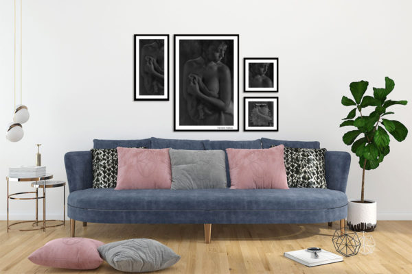 Modern living room interior Wall Psd Mockup