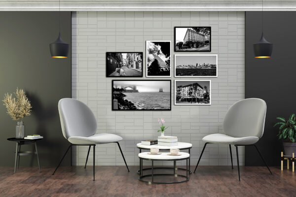 Poster Frame in living room Psd Mockup