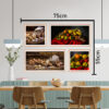 Mock up poster in modern dining room interior design with white