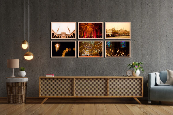 Cabinet TV in modern living room with armchair,lamp,table,flower